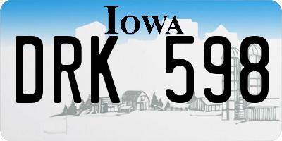 IA license plate DRK598