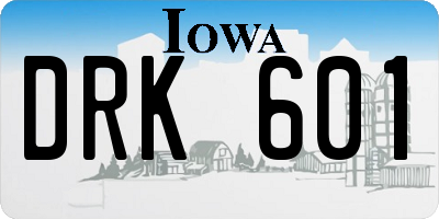 IA license plate DRK601