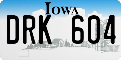 IA license plate DRK604
