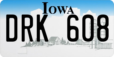 IA license plate DRK608