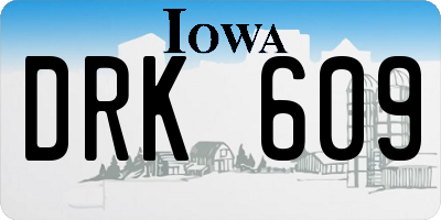 IA license plate DRK609