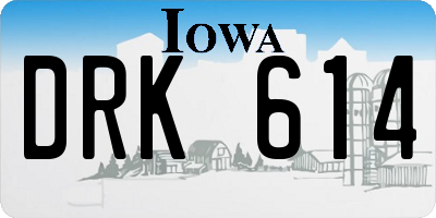 IA license plate DRK614