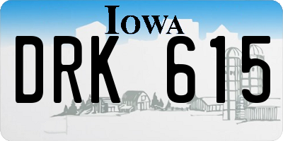 IA license plate DRK615