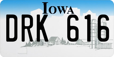 IA license plate DRK616