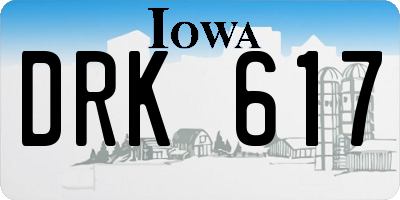 IA license plate DRK617