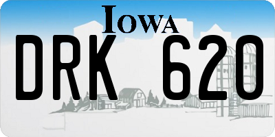 IA license plate DRK620