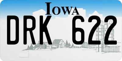 IA license plate DRK622