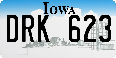 IA license plate DRK623