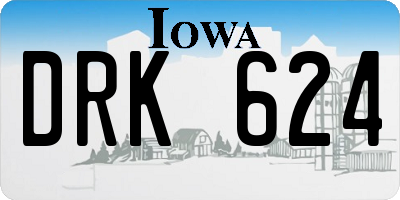 IA license plate DRK624