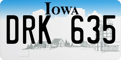IA license plate DRK635