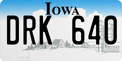 IA license plate DRK640