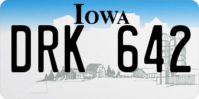 IA license plate DRK642