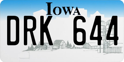 IA license plate DRK644