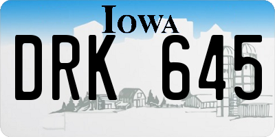 IA license plate DRK645