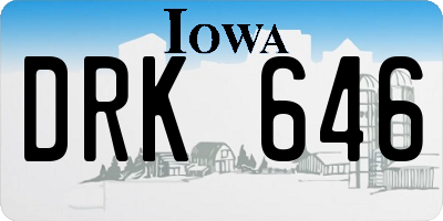 IA license plate DRK646