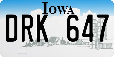 IA license plate DRK647