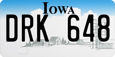IA license plate DRK648