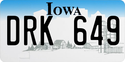 IA license plate DRK649