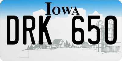 IA license plate DRK650