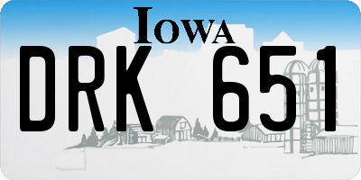IA license plate DRK651