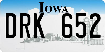 IA license plate DRK652