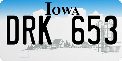 IA license plate DRK653