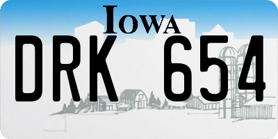 IA license plate DRK654