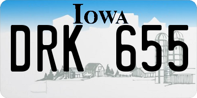 IA license plate DRK655