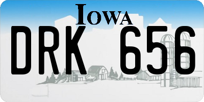 IA license plate DRK656