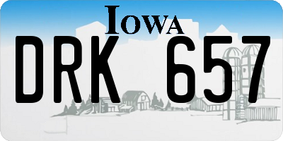 IA license plate DRK657