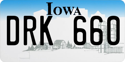 IA license plate DRK660