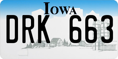 IA license plate DRK663