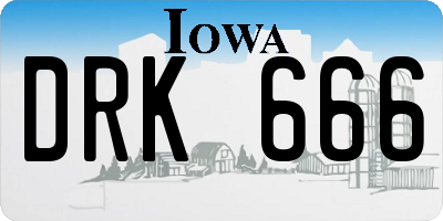 IA license plate DRK666