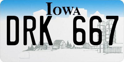 IA license plate DRK667