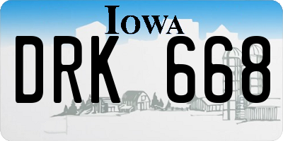 IA license plate DRK668