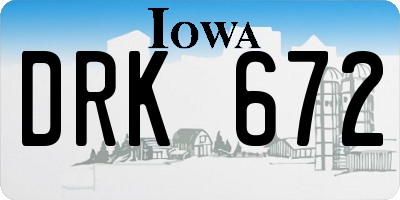 IA license plate DRK672