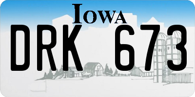 IA license plate DRK673