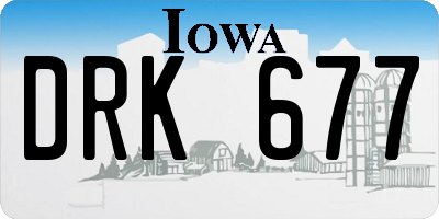 IA license plate DRK677