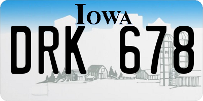 IA license plate DRK678