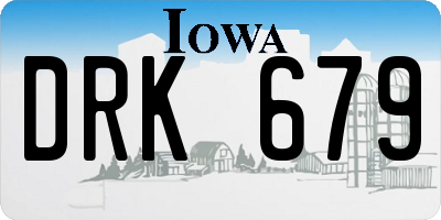 IA license plate DRK679