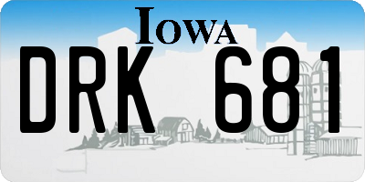IA license plate DRK681
