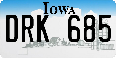 IA license plate DRK685