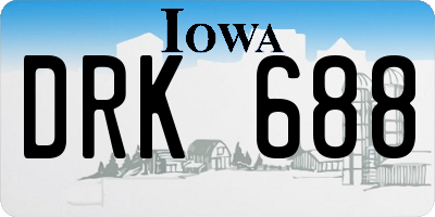 IA license plate DRK688