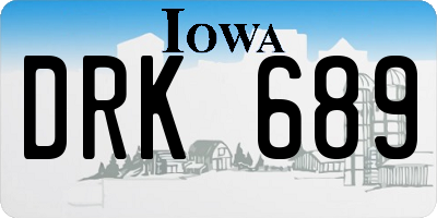 IA license plate DRK689