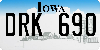IA license plate DRK690