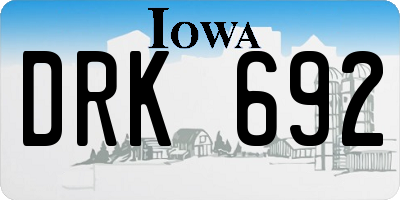 IA license plate DRK692