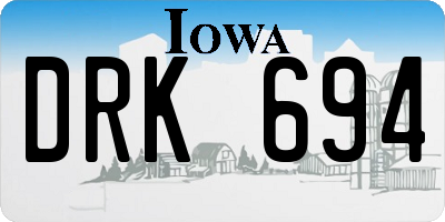 IA license plate DRK694