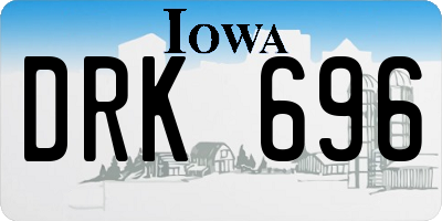 IA license plate DRK696