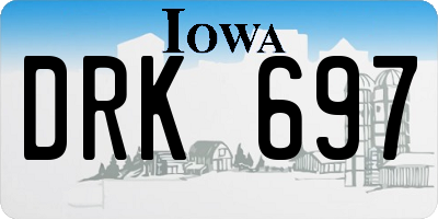 IA license plate DRK697