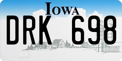 IA license plate DRK698
